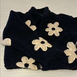 Dark blue and Cream Floral Jacket